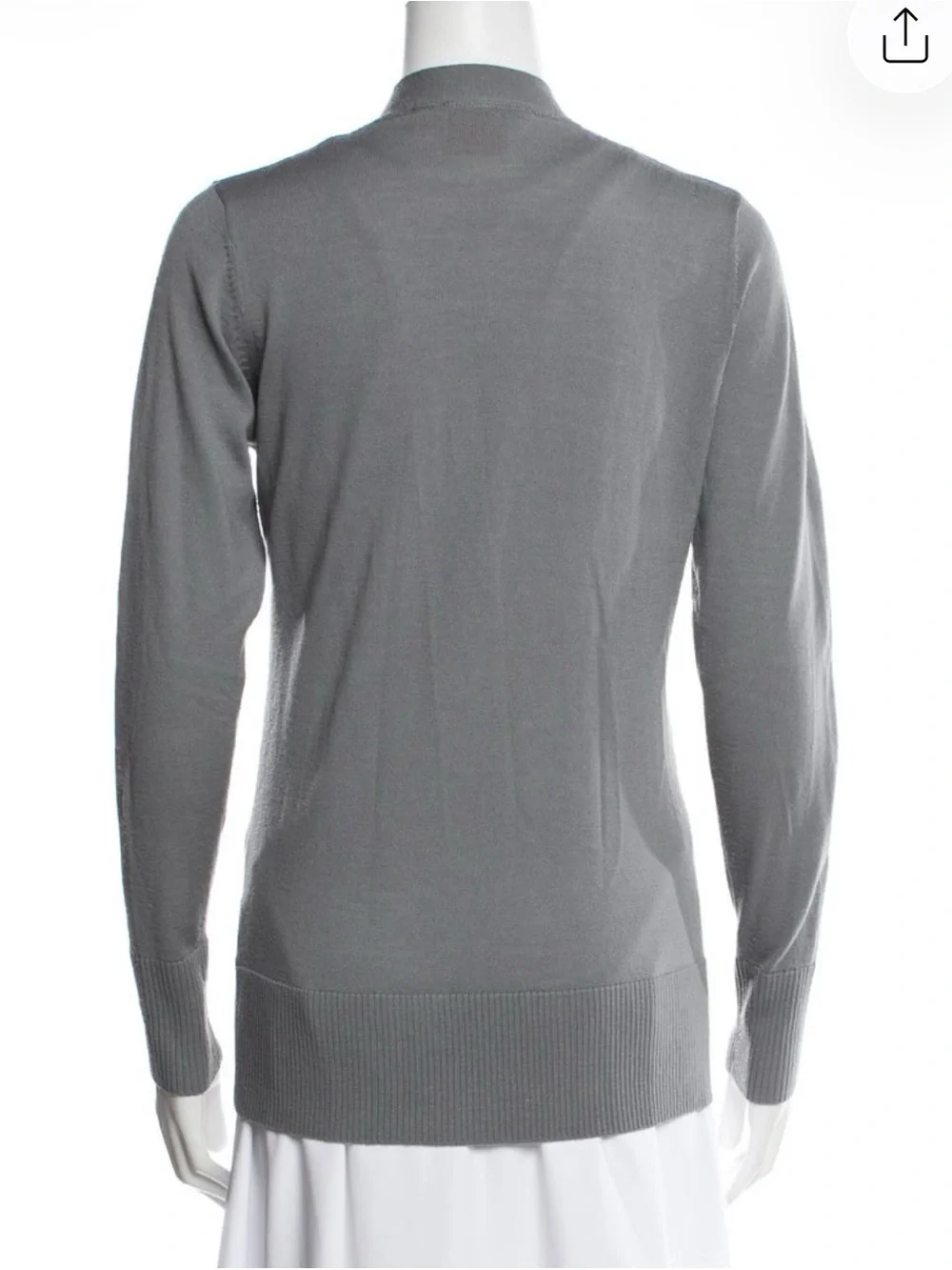 Tory Burch Gray V-Neck Button Front Cardigan